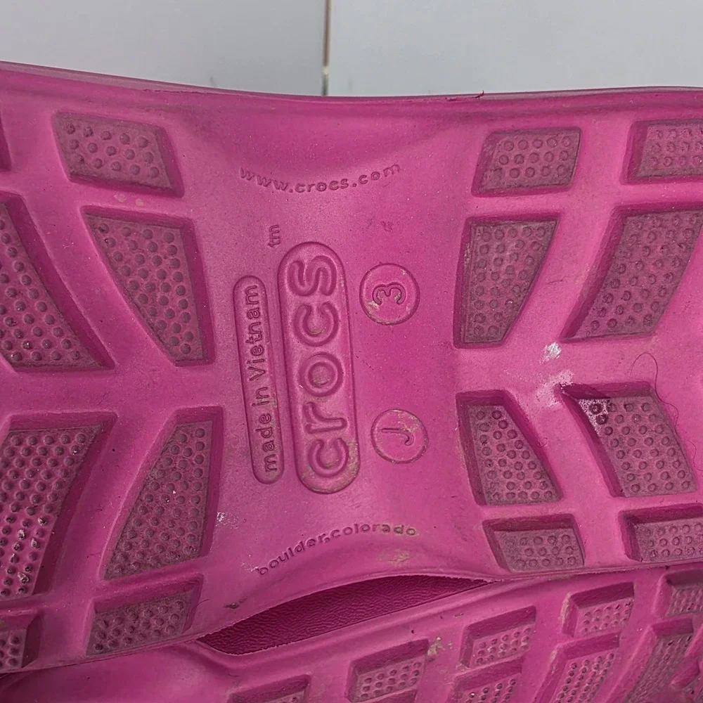 Crocs Kids Handle It Rain Boots Pink Crush J3 Easy On Off Large Handles